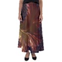 Fractal Copper Copper Color Leaf Flared Maxi Skirt View1