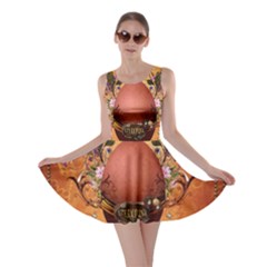 Wonderful Steampunk Easter Egg With Flowers Skater Dress by FantasyWorld7