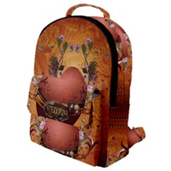 Wonderful Steampunk Easter Egg With Flowers Flap Pocket Backpack (small) by FantasyWorld7