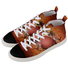 Wonderful Steampunk Easter Egg With Flowers Men s Mid-top Canvas Sneakers by FantasyWorld7