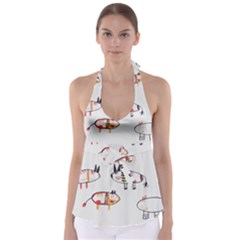 Children Children Drawing Flock Babydoll Tankini Top by Pakrebo