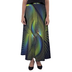 Fractal Abstract Design Fractal Art Flared Maxi Skirt by Pakrebo