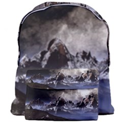 Mountains Moon Earth Space Giant Full Print Backpack by Pakrebo