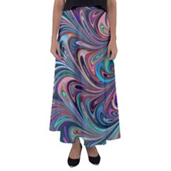 Seamless Abstract Marble Colorful Flared Maxi Skirt by Pakrebo