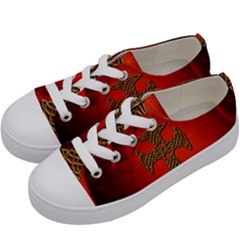 Wonderful Celtic Cross On Vintage Background Kids  Low Top Canvas Sneakers by FantasyWorld7