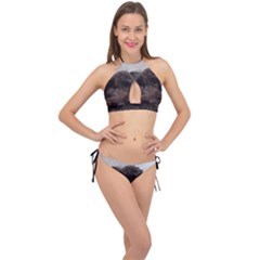 Laying In Dog Bed Cross Front Halter Bikini Set by pauchesstore