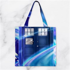 Tardis Space Zipper Grocery Tote Bag by Sudhe