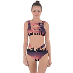 Skyline Panoramic City Architecture Bandaged Up Bikini Set  by Sudhe