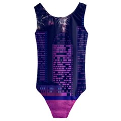 Architecture Home Skyscraper Kids  Cut-out Back One Piece Swimsuit by Sudhe