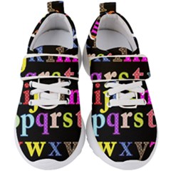 Alphabet Letters Colorful Polka Dots Letters In Lower Case Kids  Velcro Strap Shoes by Sudhe