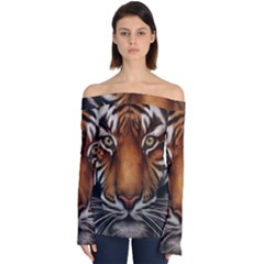 The Tiger Face Off Shoulder Long Sleeve Top by Sudhe