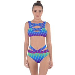 Abstract Fractal Multicolored Background Bandaged Up Bikini Set  by Sudhe