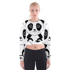 Bear Panda Bear Panda Animals Cropped Sweatshirt by Sudhe