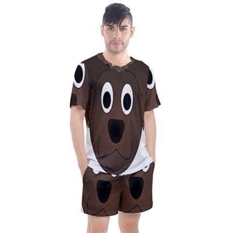 Dog Pup Animal Canine Brown Pet Men s Mesh Tee And Shorts Set by Sudhe