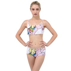 Unicorn Arociris Raimbow Magic Layered Top Bikini Set by Sudhe