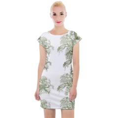 Trees Tile Horizonal Cap Sleeve Bodycon Dress by Sudhe