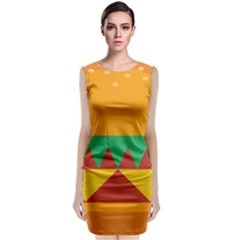 Burger Bread Food Cheese Vegetable Classic Sleeveless Midi Dress by Sudhe