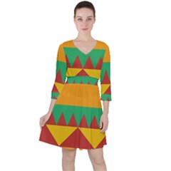 Burger Bread Food Cheese Vegetable Ruffle Dress by Sudhe