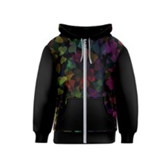 Falling Hearts  Kids  Zipper Hoodie by LoolyElzayat