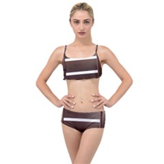 Minimalis Brown Door Layered Top Bikini Set by Sudhe