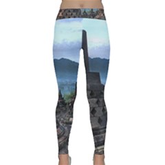 Borobudur Temple  Morning Serenade Classic Yoga Leggings by Sudhe