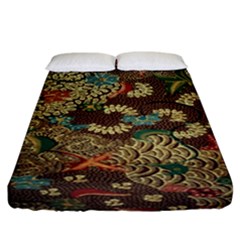 Colorful The Beautiful Of Art Indonesian Batik Pattern Fitted Sheet (california King Size) by Sudhe