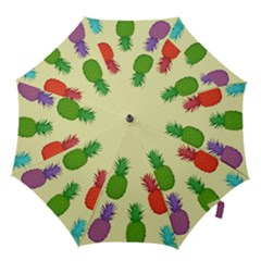 Colorful Pineapples Wallpaper Background Hook Handle Umbrellas (large) by Sudhe