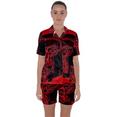 Artificial Intelligence Brain Think Satin Short Sleeve Pyjamas Set by Sudhe