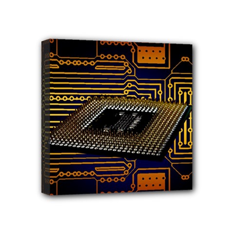 Processor Cpu Board Circuits Mini Canvas 4  X 4  (stretched) by Sudhe