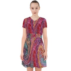 Color Rainbow Abstract Flow Merge Adorable In Chiffon Dress by Sudhe