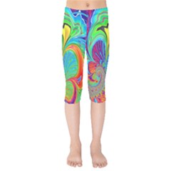 Fractal Art Psychedelic Fantasy Kids  Capri Leggings  by Sudhe