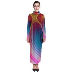 Background Color Colorful Rings Turtleneck Maxi Dress by Sudhe