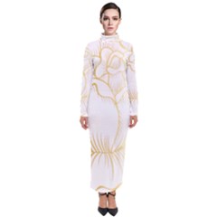 Golden Rose Stakes Turtleneck Maxi Dress by Sudhe