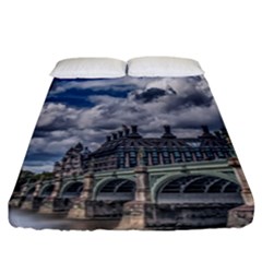 Architecture Big Ben Bridge Buildings Fitted Sheet (california King Size) by Sudhe