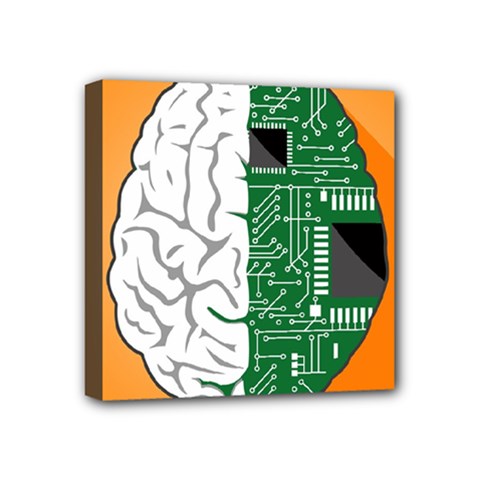 Technology Brain Digital Creative Mini Canvas 4  X 4  (stretched) by Sudhe