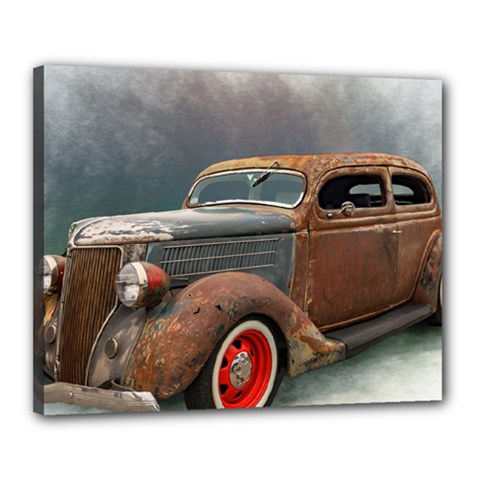 Auto Old Car Automotive Retro Canvas 20  X 16  (stretched) by Sudhe