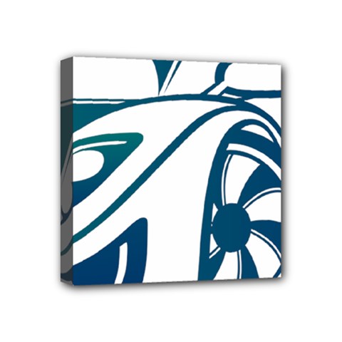 Blue Vector Car Mini Canvas 4  X 4  (stretched) by Sudhe