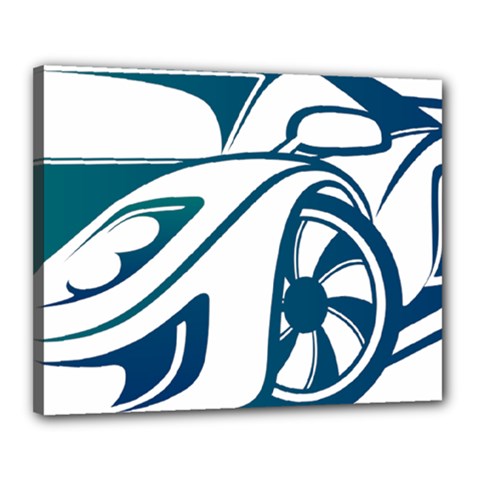 Blue Vector Car Canvas 20  X 16  (stretched) by Sudhe