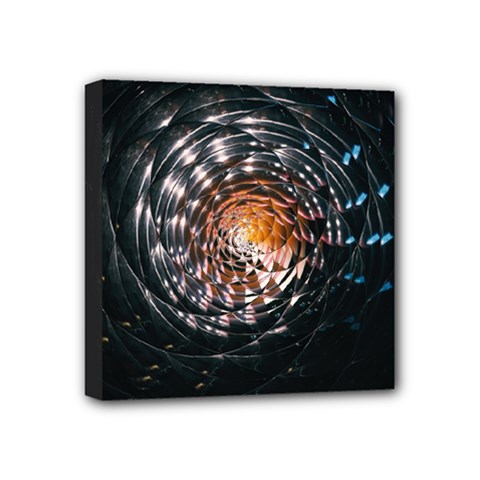 Abstract Fractal Pattern Galaxy Mini Canvas 4  X 4  (stretched) by Pakrebo