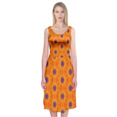 Texture Background Pattern Midi Sleeveless Dress by Pakrebo