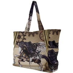 Awesome Steampunk Unicorn With Wings Simple Shoulder Bag by FantasyWorld7