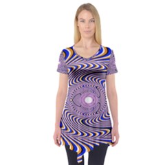 Illusion Head Idea Irritation Short Sleeve Tunic  by Pakrebo