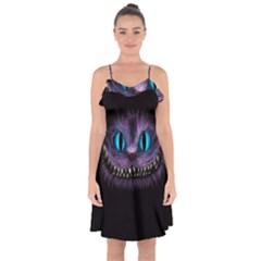 Cheshire Cat Animation Ruffle Detail Chiffon Dress by Sudhe