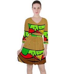 Hamburger Cheeseburger Fast Food Ruffle Dress by Sudhe