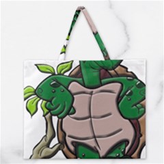 Amphibian Animal Cartoon Reptile Zipper Large Tote Bag by Sudhe