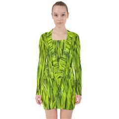 Agricultural Field   V-neck Bodycon Long Sleeve Dress by rsooll