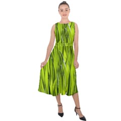 Agricultural Field   Midi Tie-back Chiffon Dress by rsooll