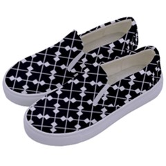 Black And White Fantasy Kids  Canvas Slip Ons by retrotoomoderndesigns