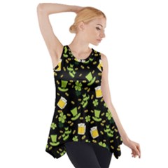 St Patricks Day Pattern Side Drop Tank Tunic by Valentinaart