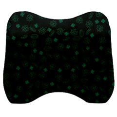 St Patricks Day Pattern Velour Head Support Cushion by Valentinaart